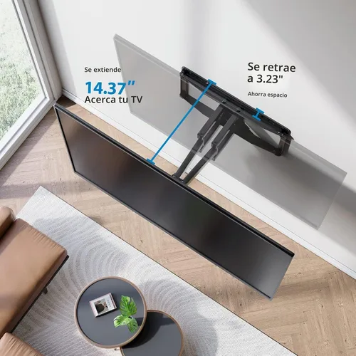 Vista 7 de Pipishell - Soporte de pared para TV de movimiento completo para la mayoría de televisores de 37 a 75 pulgadas, soporte de pared con brazos