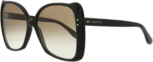 Vista 2 de Gucci Gafas de sol cuadradas negras y marrones para mujer GG0471S-30006446-001