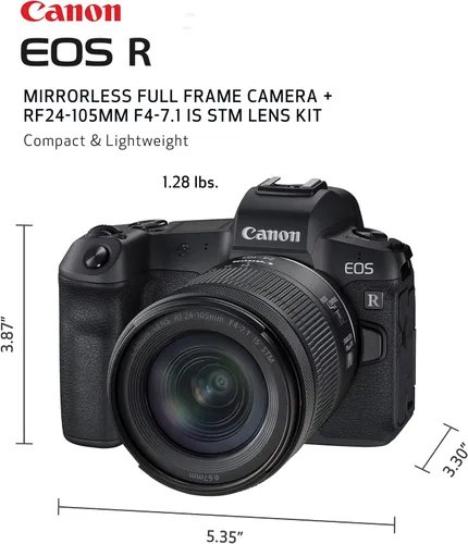 Vista 2 de Canon - Cámara digital EOS R sin espejo (solo cuerpo) Cámara para vlogging y creador de contenido, 4K UHD, AF/AE digital de lente única no refleja