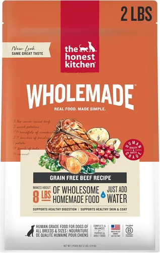 Vista 18 de The Honest Kitchen Refuerzo de comida de grado humano: 99% de carne de res para perros, 5.5 onzas (paquete de 12)