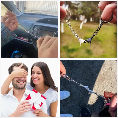 Vista 2 de 2 llaveros de promesa Pinky para parejas, regalos de San Valentín para novia, novio, mejores amigos, llaveros de amistad para mejor amiga