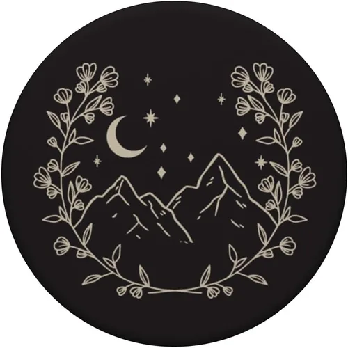 Vista 3 de Crema - PopGrip adhesivo PopSockets Boho Floral Moon Mountain