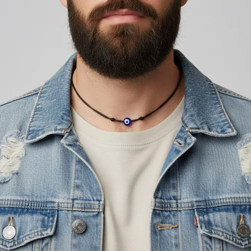 Vista 37 de Pulsera Lucky Evil Eye, gargantilla y tobillera – Talismán de protección de cuerda roja y negra Joyería minimalista Mal de Ojo para la buena suerte
