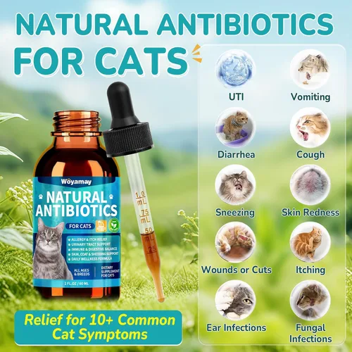 Vista 2 de Woyamay Antibióticos para Gatos, Antibiótico Natural para Alivio de Alergia, Salud del Tracto Urinario, Alivio de la Picazón y Cuidado