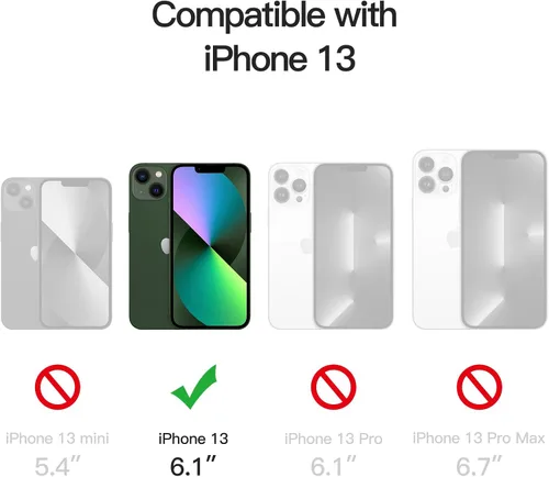 Vista 2 de JETech Funda magnética para iPhone 13 de 6.1 pulgadas, compatible con carga inalámbrica MagSafe, a prueba de golpes, parte trasera transparente
