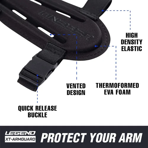 Vista 2 de Legend Armguard XT - Protector de brazo para tiro con arco - Diseño ventilado en espuma EVA termoformada - Protector de antebrazo con cobertura