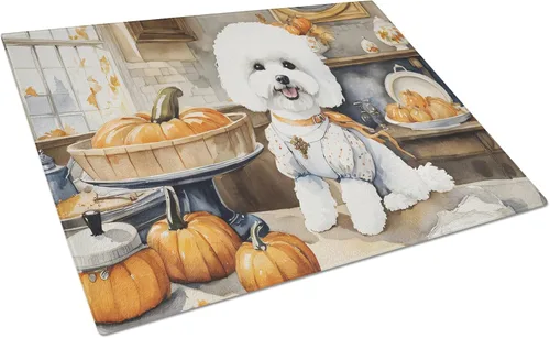 Vista 22 de Caroline's Treasures DAC1720LCB Affenpinscher - Tabla de cortar de vidrio con calabazas para cocina de otoño, grande, decorativa, de vidrio