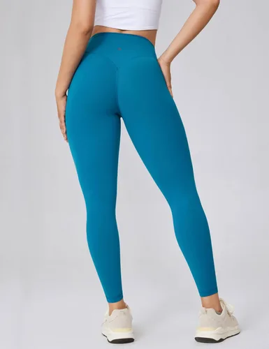 Vista 2 de Hugcurve - Leggings de entrenamiento de cintura alta sin costura frontal para mujer, pantalones de yoga suaves como la mantequilla, mallas atléticas