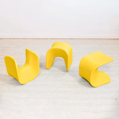 Vista 10 de ECR4Kids Asiento Wave, altura del asiento de 14 a 15.1 pulgadas, taburete tipo percha, amarillo, paquete de 2