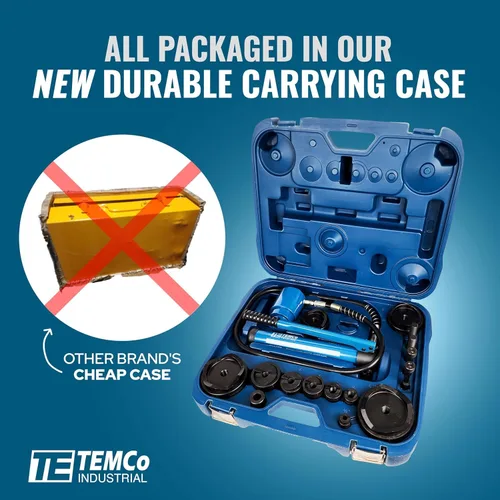 Vista 4 de TEMCo TH0037 - Juego de herramientas de 4 pulgadas con perforador hidráulico para conducto eléctrico, kit de herramientas KO