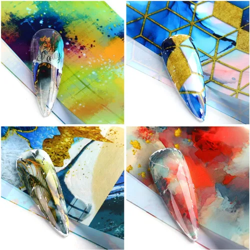 Vista 22 de Calcomanías de transferencia de papel de uñas de Navidad, 10 hojas de calcomanías de arte de uñas de Navidad, calcomanías de invierno, Papá Noel
