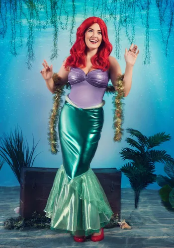Vista 2 de Disfraz de La Sirenita Ariel Deluxe para mujer Multicolor