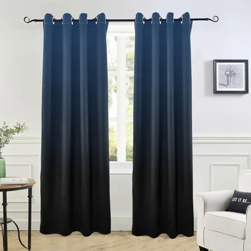 Vista 8 de Cortinas amarillas y azules de 84 pulgadas, 1 pieza, cortinas de puerta para tratamientos de ventanas, divisores de habitación, cortinas de cocina