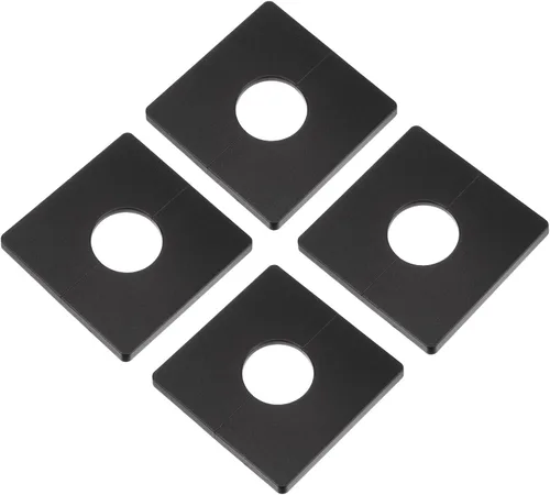 Vista 12 de uxcell 4 bridas divididas para pared, placa cuadrada de ABS autoadhesiva con orificio de 1.102 in/1.1 pulgadas de diámetro, cubierta de tubería