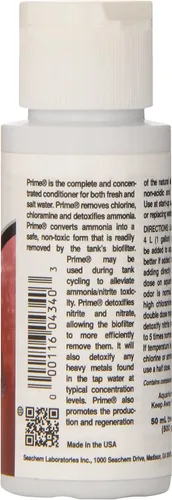 Vista 3 de Seachem Prime - Acondicionador para agua dulce y salada - Removedor de químicos y desintoxicante 50 ml