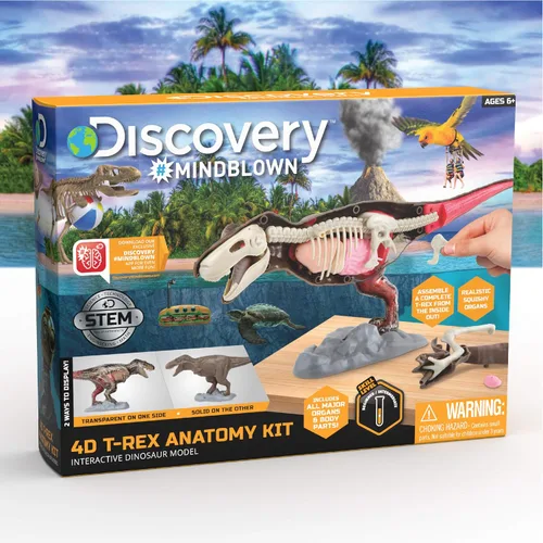 Vista 7 de Discovery Kit de anatomía T-Rex 4D, figura de rompecabezas de dinosaurio jurásico, modelo interactivo de arqueología y paleontología, aprende