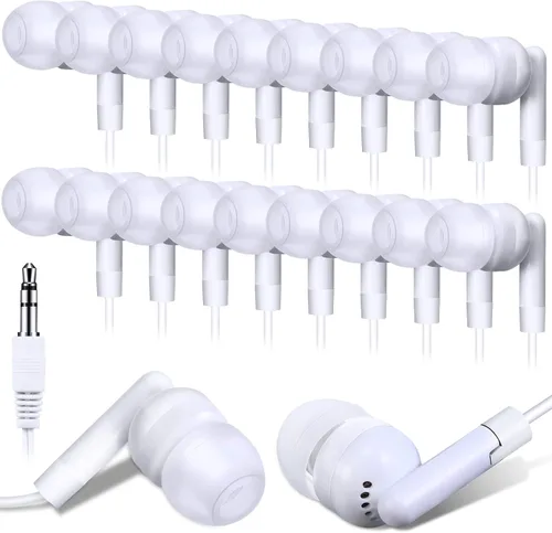 Vista 19 de Kanayu Paquete de 50 auriculares con cable a granel para aula, 0.1 in, sin Negro