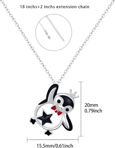 Vista 7 de Ocean Animal Necklace for Women Whale Mermaid Penguin Octopus Necklace 925 Sterling Silver Cute Animal Pendant Sea Animals Jewelry Gift for Mom