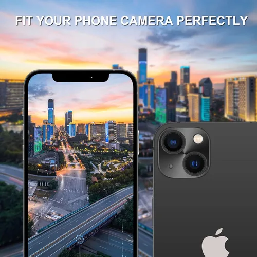 Vista 5 de Protector de lente de cámara para iPhone, [2 unidades] Funda protectora de aleación de aluminio premium para lente de cámara trasera
