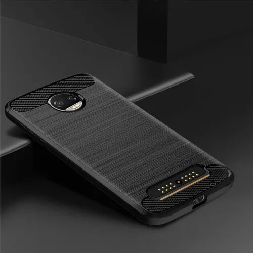 Vista 4 de Funda de teléfono para Moto Z2 Force con protector de pantalla de vidrio templado y silicona delgada de cuerpo completo, accesorios de goma