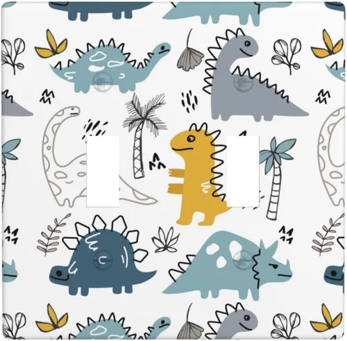 Vista 60 de Cubierta decorativa para interruptor de luz de dinosaurio, placa de pared para dormitorio, habitación de niño, decoración del hogar Lindo dinosaurio.