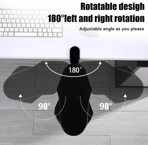 Vista 2 de Reposabrazos de computadora para escritorio, bandeja extensora de escritorio giratoria ajustable de 180°, soporte de brazo de codo plegable de 90°