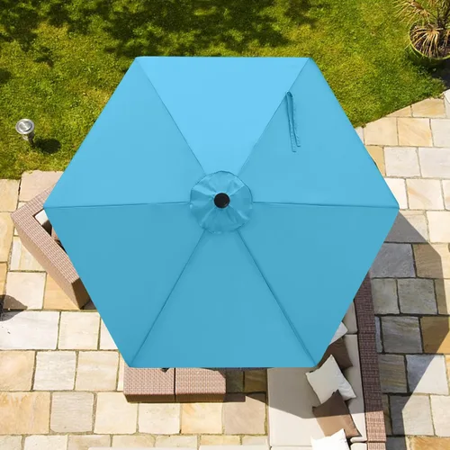 Vista 5 de ABCCANOPY Sombrilla para Exteriores de 7.5 pies, Repuesto de Cubierta Superior Compatible con 6 Varillas (Azul)