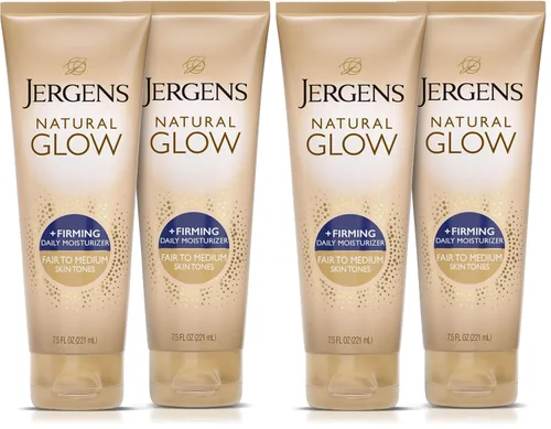 Vista 13 de Jergens Natural Glow +Loción corporal autobronceadora reafirmante, tono de piel justo a medio, hidratante bronceador sin sol con colágeno