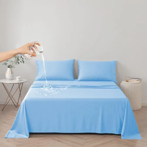 Vista 8 de Funda de cama impermeable para perros y gatos, resistente al pelo de las mascotas, funda protectora para cama con tela fina 100% impermeable