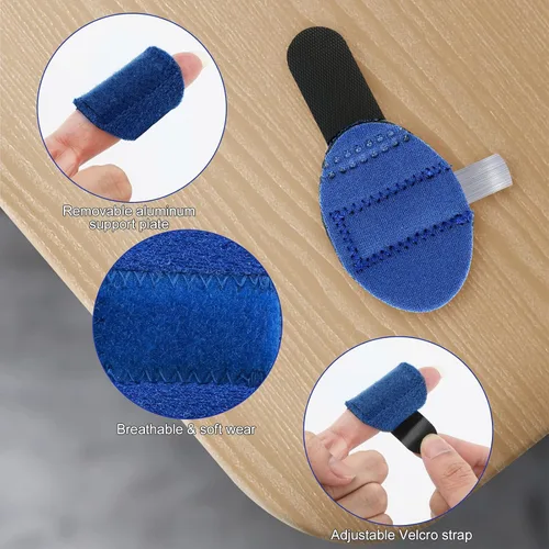 Vista 3 de TOYMIS 6 férulas de gatillo para dedos, férulas de tela suave para dedos pequeños, mazo, férulas para dedos para artritis, protección de dedos