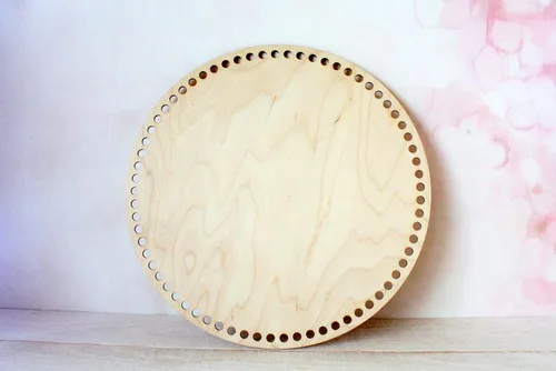 Vista 2 de Base de cesta de madera 12 pulgadas fondo redondo para ganchillo mimbre artesanía suministros 11.8 in