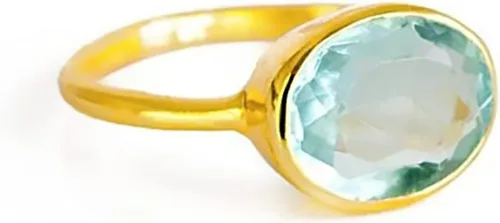 Vista 134 de Oval Birthstone Ring Bezel Set in Vermeil Gold, Sterling Silver, or Rose Gold, Stacking Birthstone Ring [rOMB]