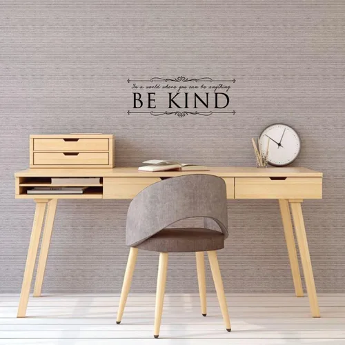 Vista 7 de Calcomanía inspiradora para pared, diseño de texto en inglés «In A World Where You Can Be Anything Be Kind», decoración para el hogar, aula