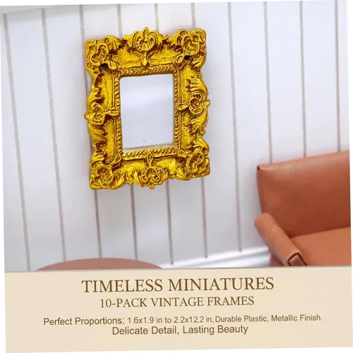 Vista 5 de Mini Frames 10PCS Gold Vintage Photo Frames for Crafts