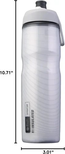 Vista 7 de BlenderBottle Hydration Halex - Botella de agua con aislamiento y pajita, 24 onzas, color blanco