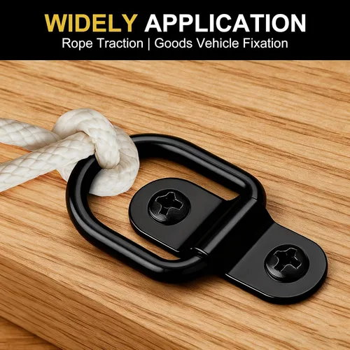 Vista 5 de Anclajes de anillos en D de 1/4" para amarre, ancla de remolque resistente, anillos de amarre de 2400 lbs de capacidad, para remolque, cama