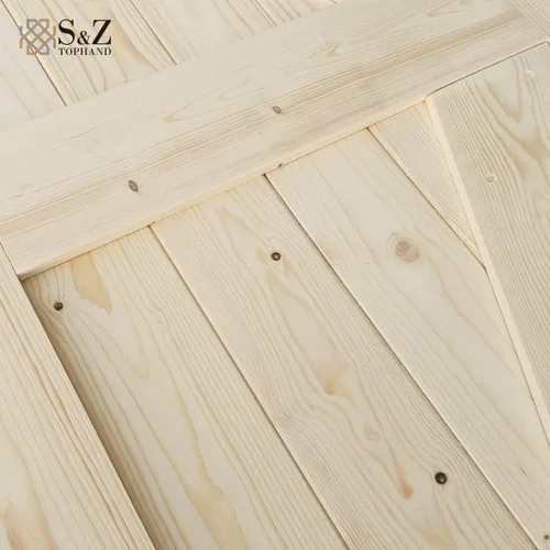 Vista 5 de S&Z TOPHAND® Puerta de granero de 24 x 84 pulgadas, puerta de granero con refuerzo británico sin acabar de 20-60 pulgadas/estilo moderno/madera