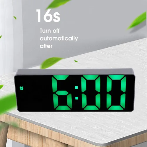 Vista 2 de GLOGLOW Reloj electrónico, Multifuncional Número LED Pantalla Reloj Batería USB Doble Uso Digital Reloj Digital Mesa Rectangular Reloj Digital