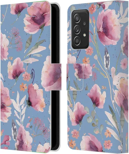 Vista 269 de Head Case Designs Officially Licensed Ninola Abstract Poppies Lilac Floral Leather Wallet Case Compatible with Samsung Galaxy A07 4G