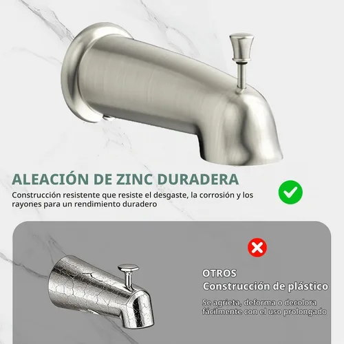 Vista 8 de SunCleanse Juego de grifo de bañera de níquel cepillado de 8 ", válvula