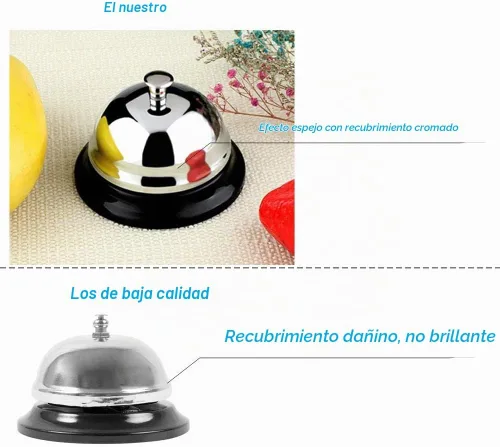 Vista 5 de Campana de servicio, campana de llamada, campana de escritorio, botón grande, versión mejorada