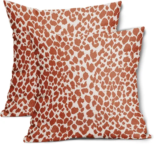 Vista 20 de Juego de 2 fundas de almohada de 16 x 16 pulgadas con estampado de leopardo, diseño de leopardo, con cremallera, decoración del hogar para sofá