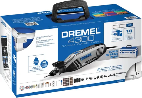 Vista 19 de Kit de herramienta giratoria versátil Dremel 4300-9/64 con eje flexible - 9 piezas adicionales y 64 accesorios - Ideal para grabado, grabado