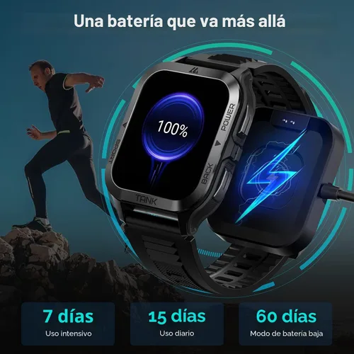 Vista 6 de AMAZTIM Reloj Inteligente, Batería Extra-Larga de 60 Días, Resistente al Agua 50M, Bluetooth Militar para Responder/Marcar Llamadas, Pantalla HD