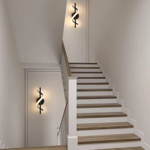 Vista 7 de Juego de 2 apliques de pared modernos con cable de 9 W, lámparas de pared LED de aluminio para dormitorio, sala de estar, pasillo, hotel