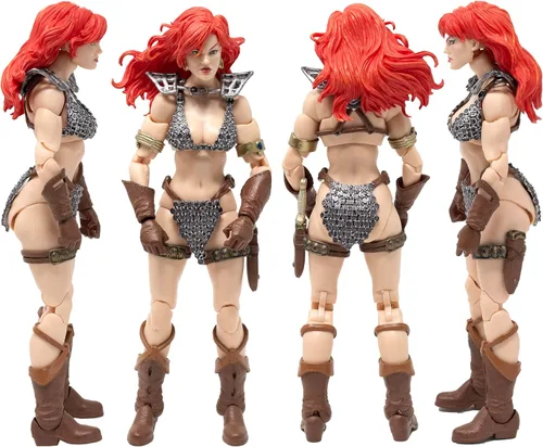 Vista 5 de Boss Fight Studio Epic H.A.C.K.S. Red Sonja Deluxe Figura de acción – Figura coleccionable altamente articulada, personalizable con accesorios