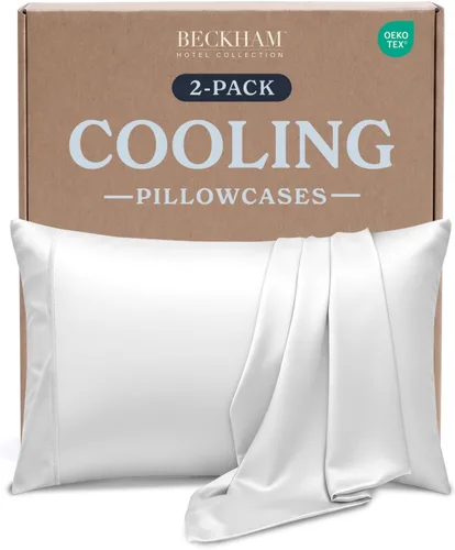 Vista 14 de Beckham Hotel Collection Fundas de almohada refrescantes para personas que duermen con calor, tamaño King, juego de 2, ropa de cama fresca, cierre