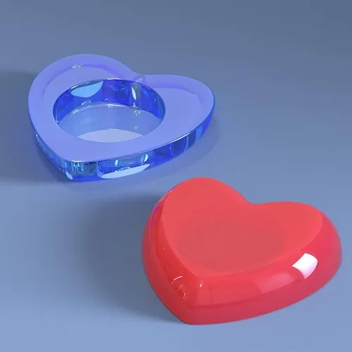 Vista 6 de Portavelas de resina para candelitas, forma de corazón, moldes de silicona de fundición epoxi para decoración de mesa del hogar