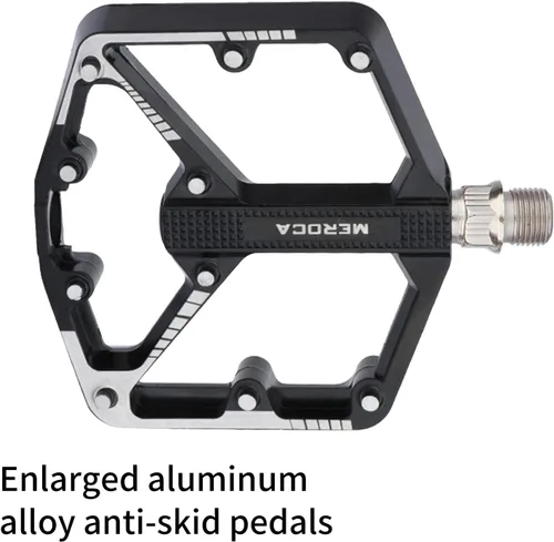 Vista 4 de MEROCA Pedales de bicicleta de montaña Pedales de aluminio DU+ Perrin Pedales de aluminio Estriberas