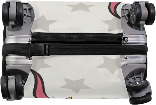 Vista 3 de Funda protectora elástica para equipaje de viaje, diseño de unicornio de dibujos animados, estrellas para equipaje de 18 a 20 pulgadas
